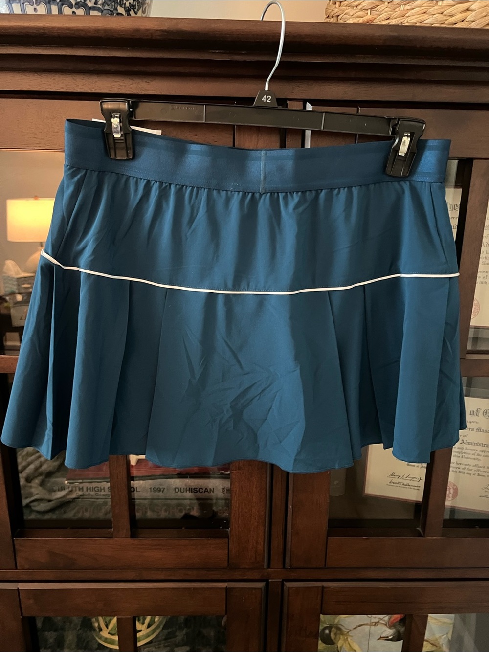 Nike Teal A-Line Pleated Skirt with Contrast Piping.